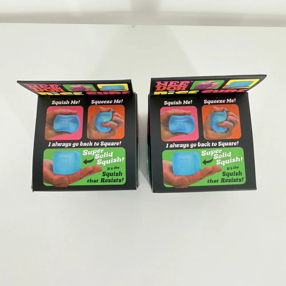 Nee Doh Nice Cube BLUE Schylling Slow Squish Fidget Sensory Toy
